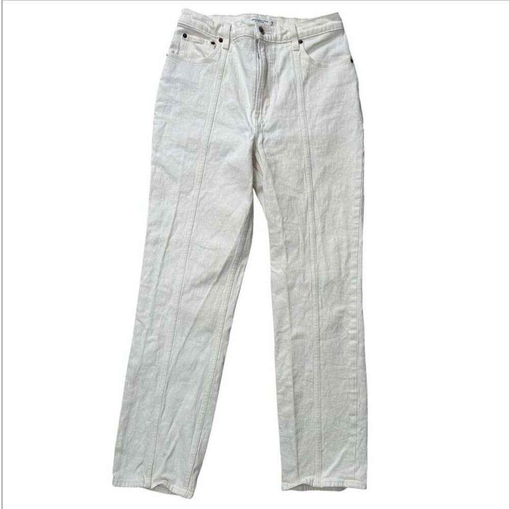 Abercrombie Fitch Cream‎ 90's Straight Ultra High Rise Jeans